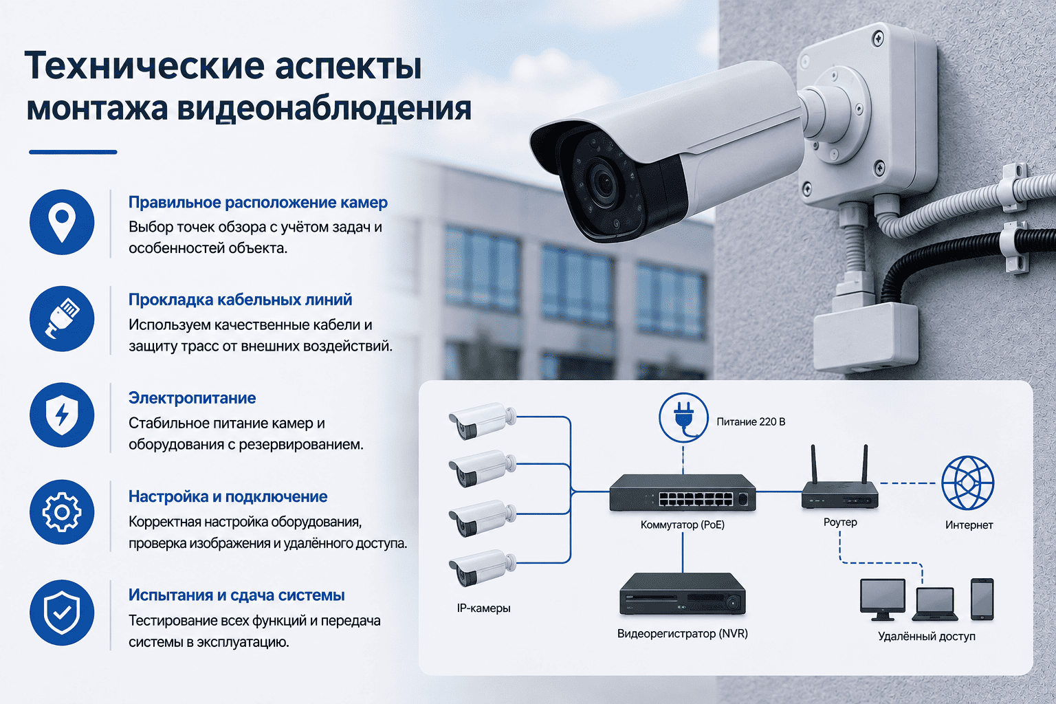 Монтаж видеонаблюдения